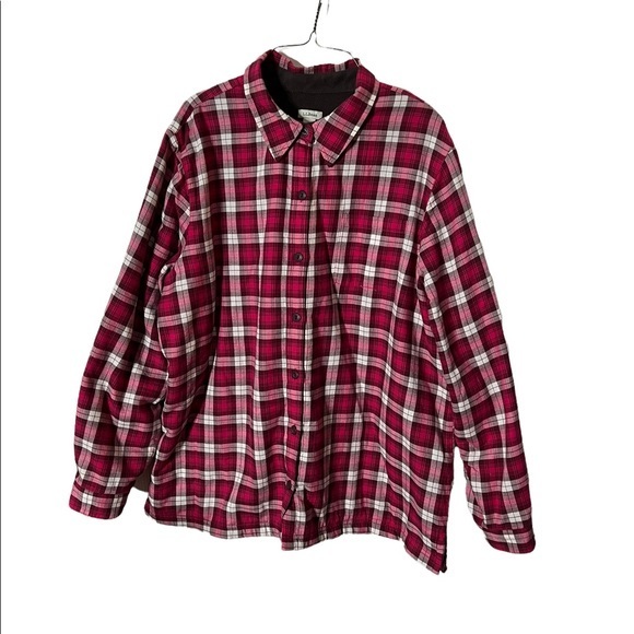 L. L. Bean Long Sleeve Fleece Lined Plaid Shacket size XL - Picture 1 of 4